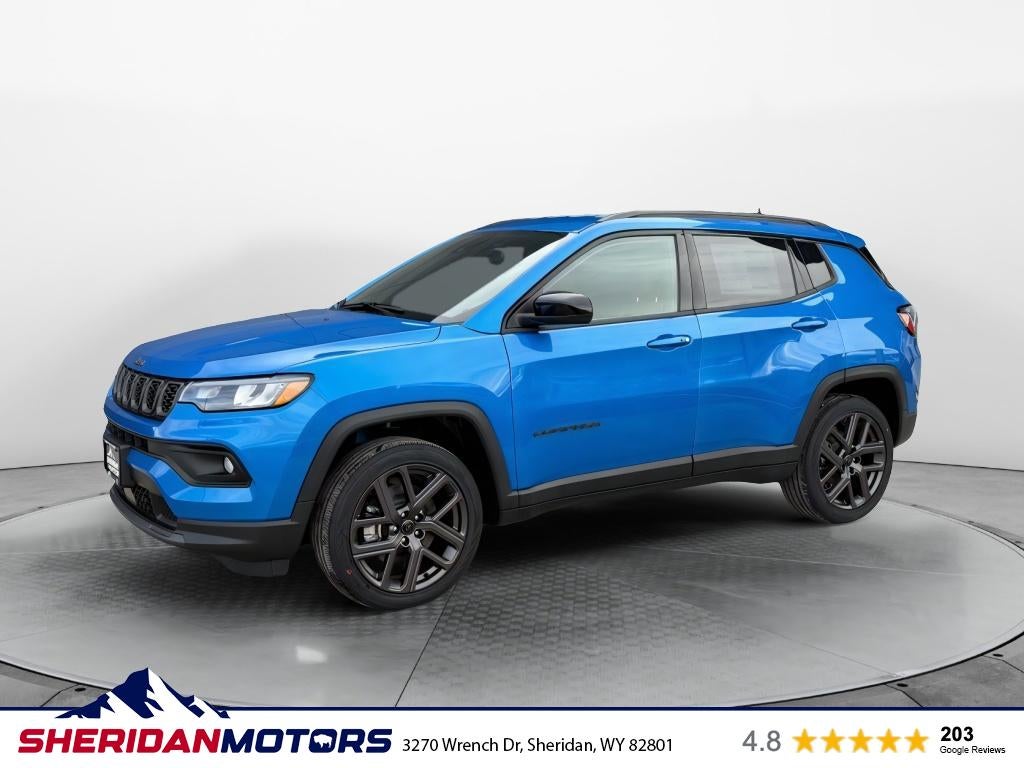 2026 Jeep Compass COMPASS LATITUDE ALTITUDE 4X4 in Hydro Blue Pearl-Coat Exterior Paint — front three-quarter view