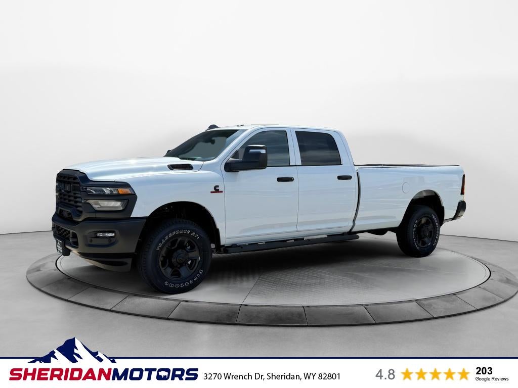 2026 RAM Ram 3500 RAM 3500 TRADESMAN CREW CAB 4X4 8' BOX in Bright White Clear-Coat Exterior Paint — front three-quarter view