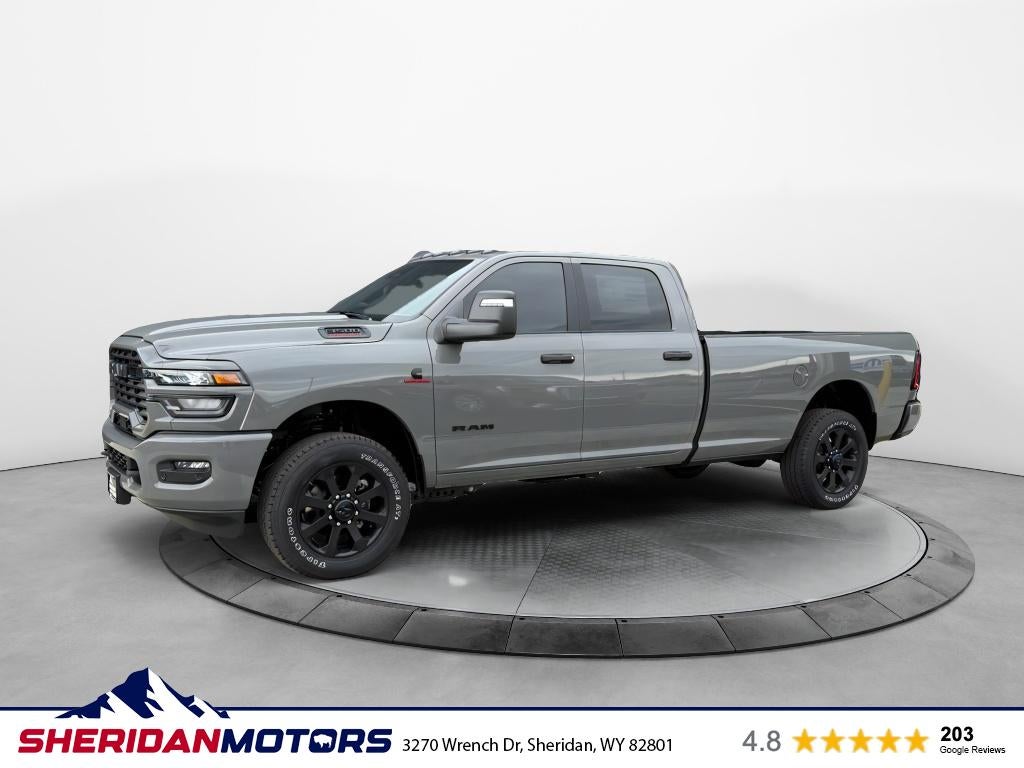 2026 RAM Ram 3500 RAM 3500 BIG HORN CREW CAB 4X4 8' BOX in Ceramic Gray Clear-Coat Exterior Paint — front three-quarter view