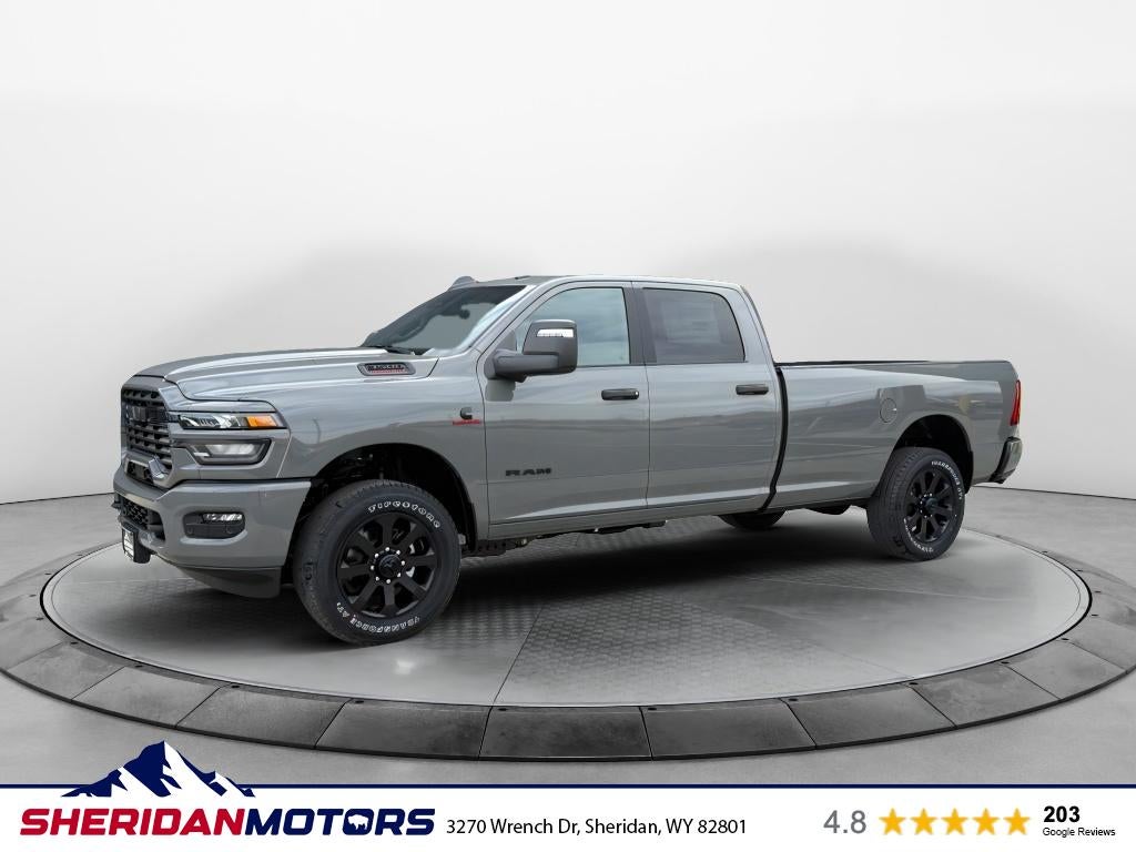 2026 RAM Ram 3500 RAM 3500 BIG HORN CREW CAB 4X4 8' BOX in Ceramic Gray Clear-Coat Exterior Paint — front three-quarter view