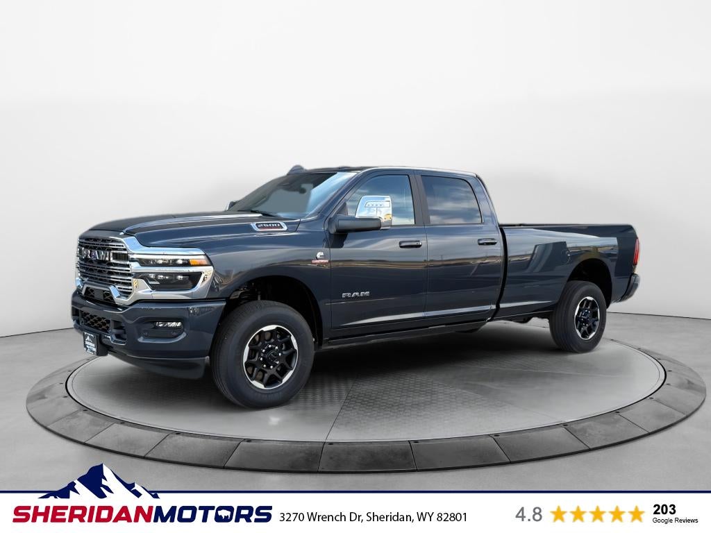 2026 RAM Ram 2500 RAM 2500 LARAMIE CREW CAB 4X4 8' BOX in Forged Blue Metallic Exterior Paint — front three-quarter view