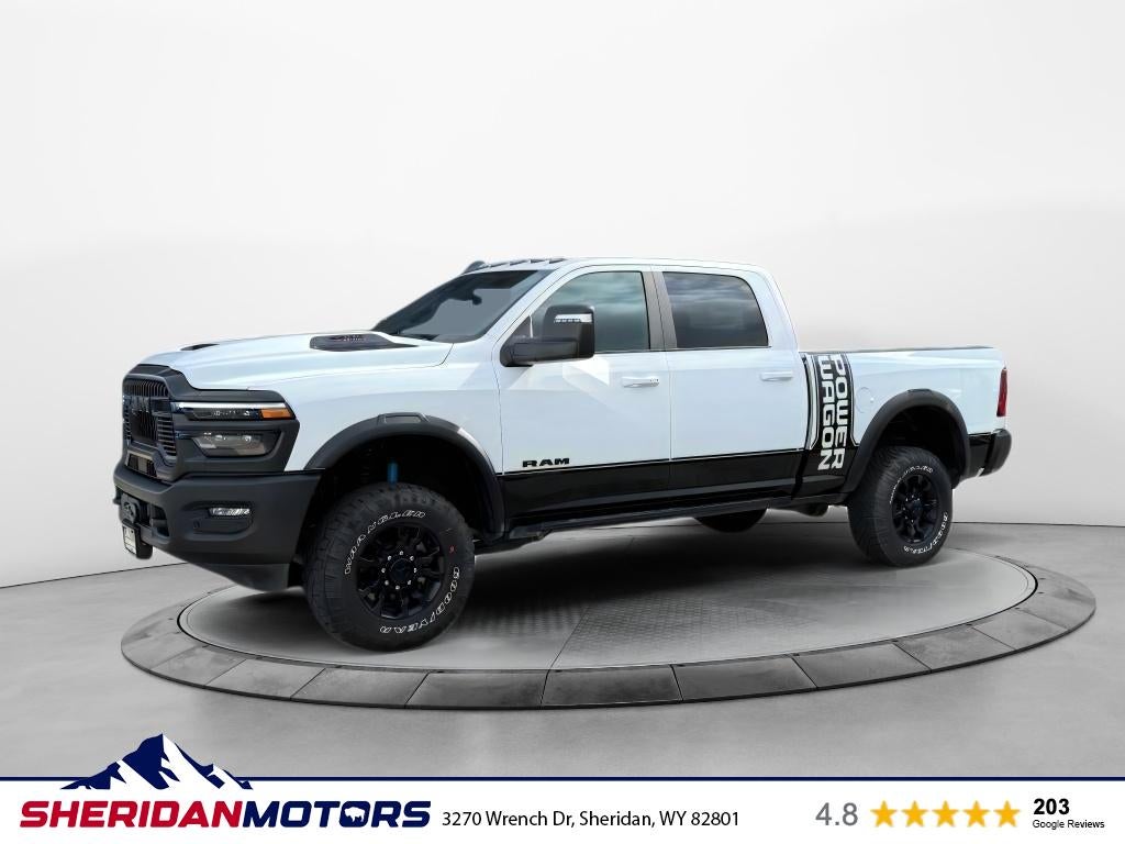 2025 RAM Ram 2500 RAM 2500 POWER WAGON CREW CAB 4X4 6'4' BOX in Bright White Clear-Coat Exterior Paint — front three-quarter view