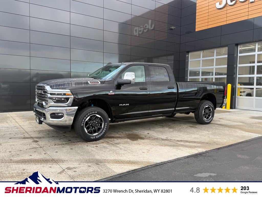 2026 RAM Ram 2500 RAM 2500 LARAMIE CREW CAB 4X4 8' BOX in Diamond Black Crystal Pearl-Coat Exterior Paint — front three-quarter view
